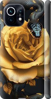 Чехол на Xiaomi Mi 11 Black snake and golden rose