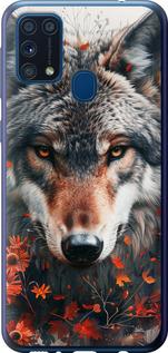 Чехол на Samsung Galaxy M31 M315F Wolf and flowers