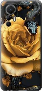 Чехол на Xiaomi 12 Lite Black snake and golden rose