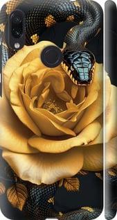 Чехол на Xiaomi Redmi Note 7 Black snake and golden rose