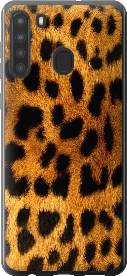 Чехол на Samsung Galaxy A21 Шкура леопарда