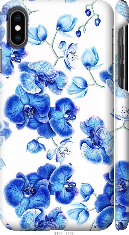 Чехол на iPhone XS Max Голубые орхидеи