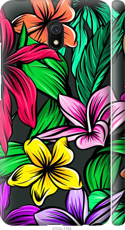 Чехол на Xiaomi Redmi 8A Тропические цветы 1