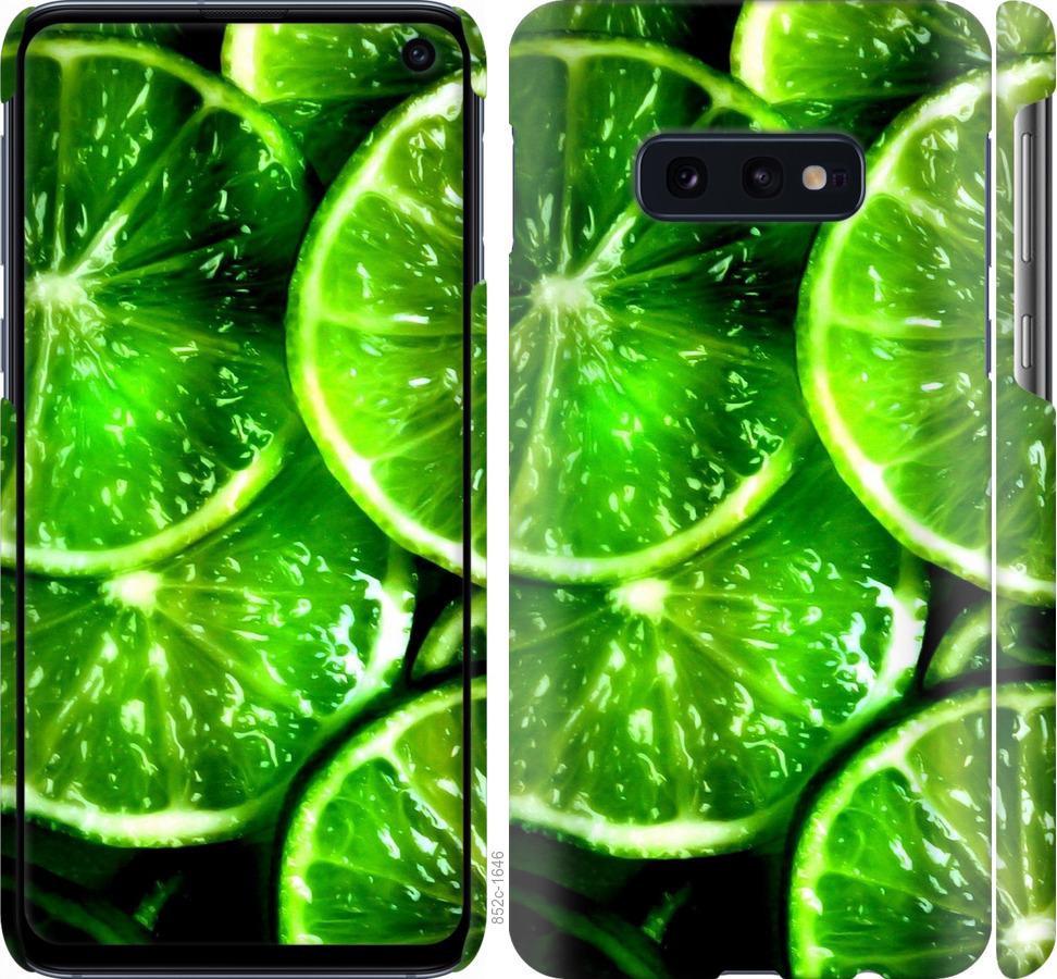 Чехол на Samsung Galaxy S10e Зелёные дольки лимона