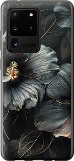 Чехол на Samsung Galaxy S20 Ultra Черные цветы