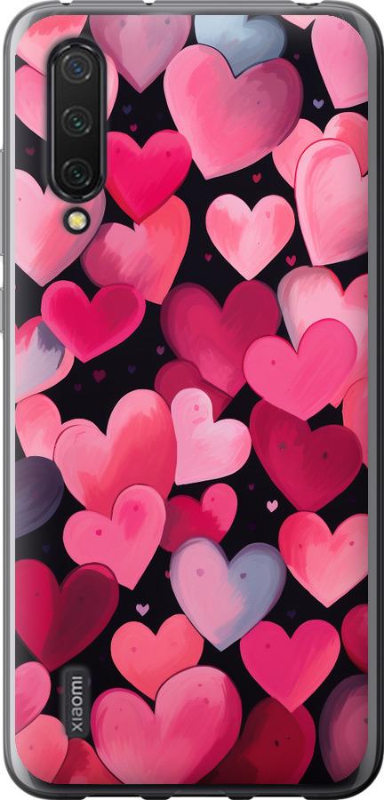 Чехол на Xiaomi Mi 9 Lite Сердечки 4
