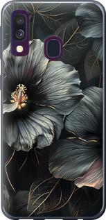Чехол на Samsung Galaxy A40 2019 A405F Черные цветы
