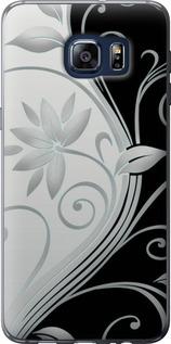 Чехол на Samsung Galaxy S6 Edge Plus G928 Цветы на чёрно-белом фоне