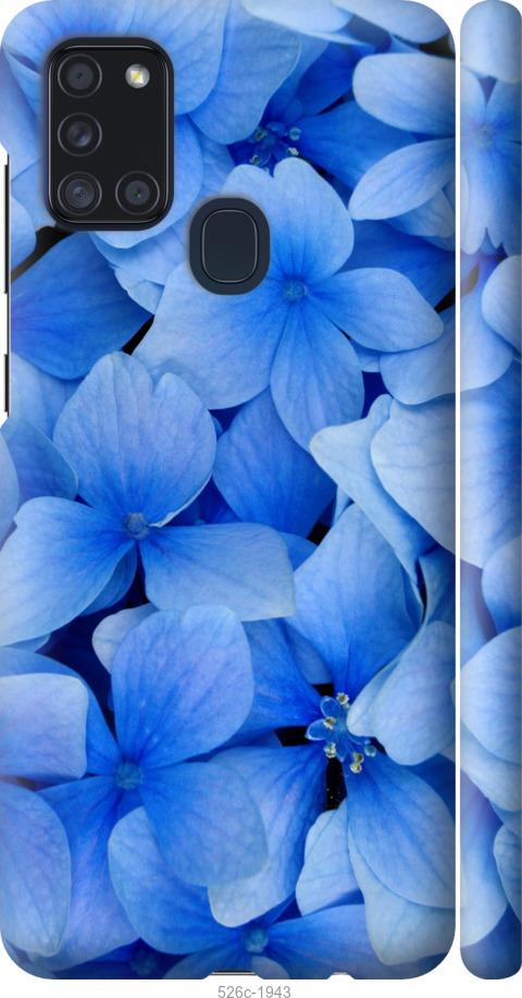 Чехол на Samsung Galaxy A21s A217F Синие цветы