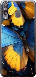 Чехол на Samsung Galaxy M30 Желто-голубые бабочки