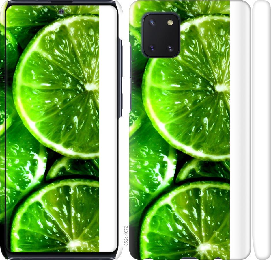 Чехол на Samsung Galaxy Note 10 Lite Зелёные дольки лимона