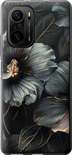 Чехол на Xiaomi Poco F3 Черные цветы