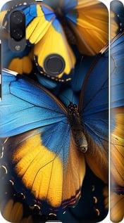 Чехол на Xiaomi Mi Play Желто-голубые бабочки