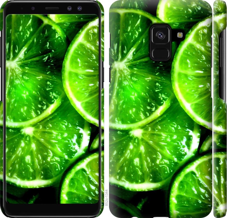 Чехол на Samsung Galaxy A8 2018 A530F Зелёные дольки лимона