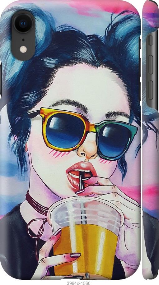 Чехол на iPhone XR Арт-девушка в очках