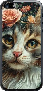 Чехол на iPhone SE Cats and flowers