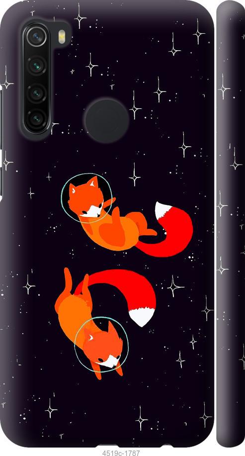 Чехол на Xiaomi Redmi Note 8 Лисички в космосе