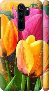 Чехол на Xiaomi Redmi Note 8 Pro Нарисованные тюльпаны