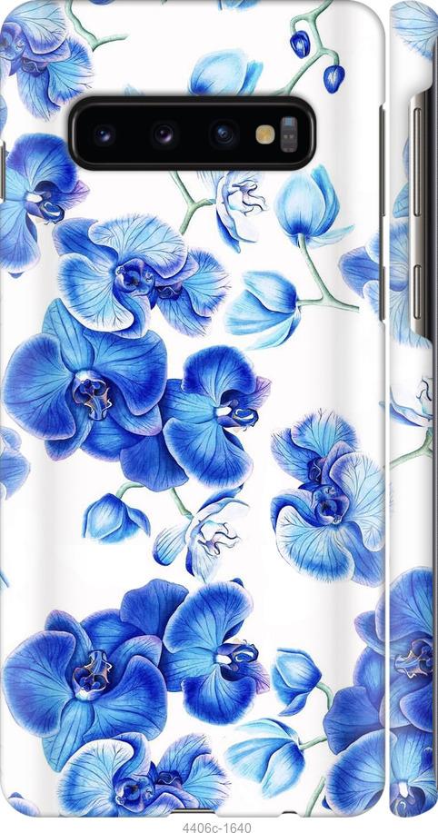 Чехол на Samsung Galaxy S10 Голубые орхидеи