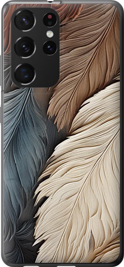 Чехол на Samsung Galaxy S21 Ultra (5G) Листья в стиле бохо