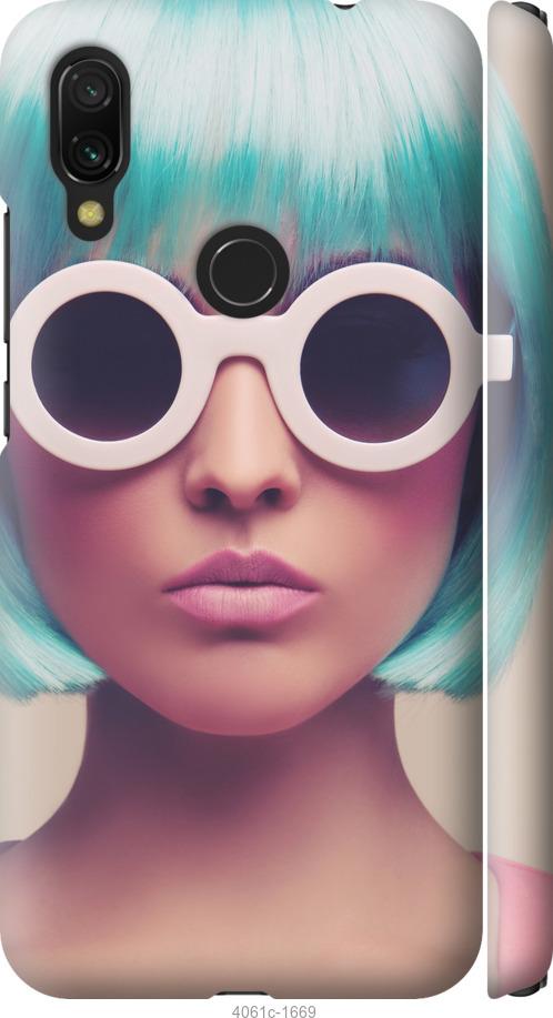 Чехол на Xiaomi Redmi 7 Синеволосая девушка в очках
