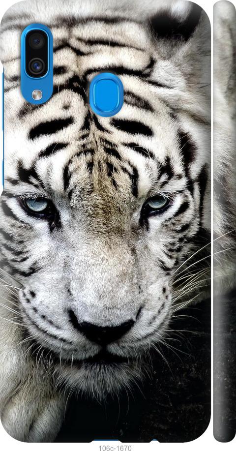 Чехол на Samsung Galaxy A30 2019 A305F Грустный белый тигр