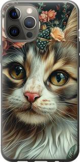 Чехол на iPhone 12 Pro Max Cats and flowers