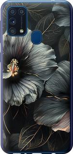 Чехол на Samsung Galaxy M31 M315F Черные цветы