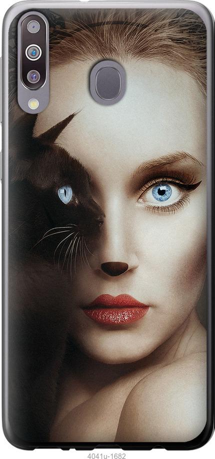 Чехол на Samsung Galaxy M30 Взгляд женщины и кошки