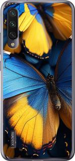 Чехол на Xiaomi Mi A3 Желто-голубые бабочки