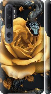 Чехол на Xiaomi Mi Note 10 Black snake and golden rose