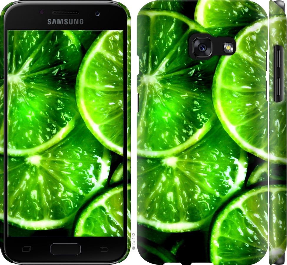 Чехол на Samsung Galaxy A3 (2017) Зелёные дольки лимона
