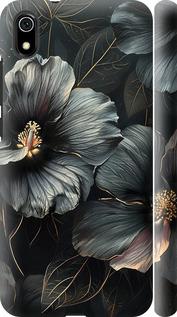 Чехол на Xiaomi Redmi 7A Черные цветы