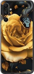 Чехол на Samsung Galaxy A05s Black snake and golden rose