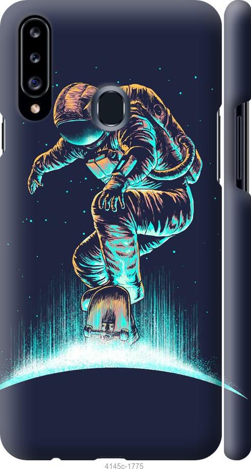 Чехол на Samsung Galaxy A20s A207F Космонавт на скейтборде