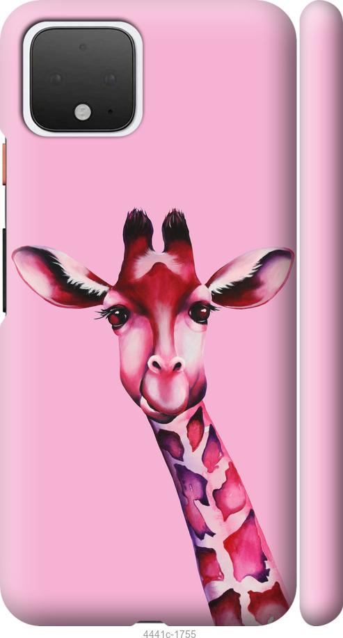 Чехол на Google Pixel 4 Розовая жирафа