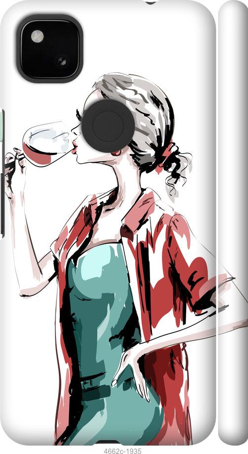 Чехол на Google Pixel 4A Девушка с бокалом
