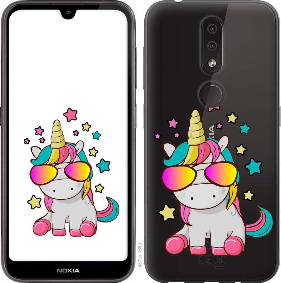 Чехол на Nokia 4.2 Единорог в очках