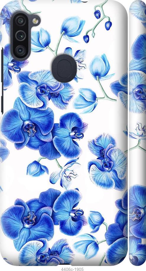 Чехол на Samsung Galaxy A11 A115F Голубые орхидеи