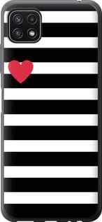 Чехол на Samsung Galaxy A22 5G A226B Черно-белые полосы