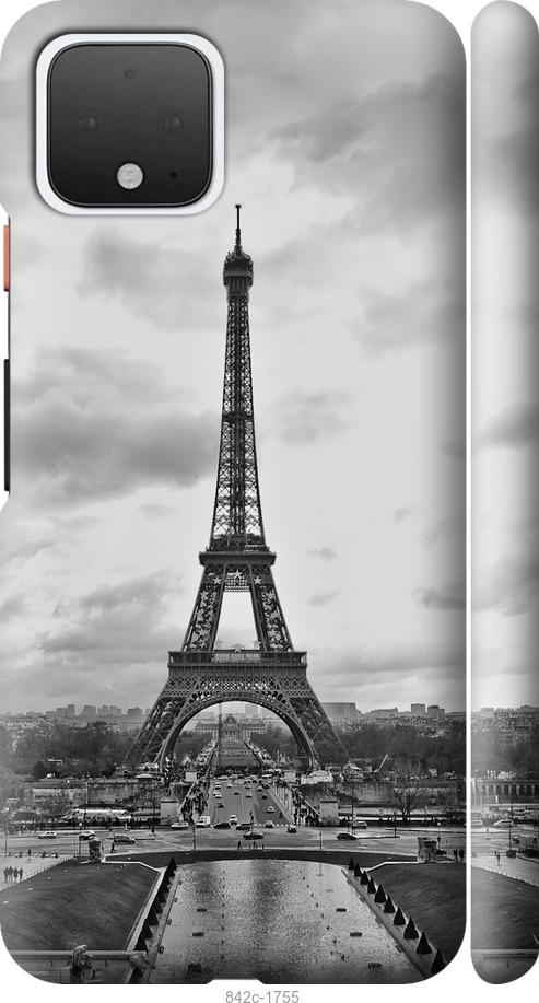 Чехол на Google Pixel 4 Чёрно-белая Эйфелева башня