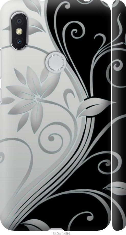 Чехол на Xiaomi Redmi S2 Цветы на чёрно-белом фоне