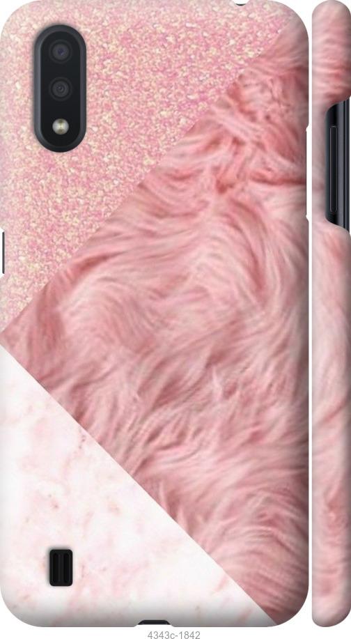 Чехол на Samsung Galaxy A01 A015F Розовые текстуры