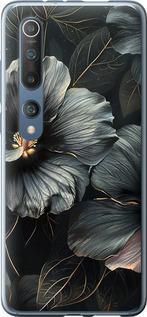 Чехол на Xiaomi Mi 10 Черные цветы