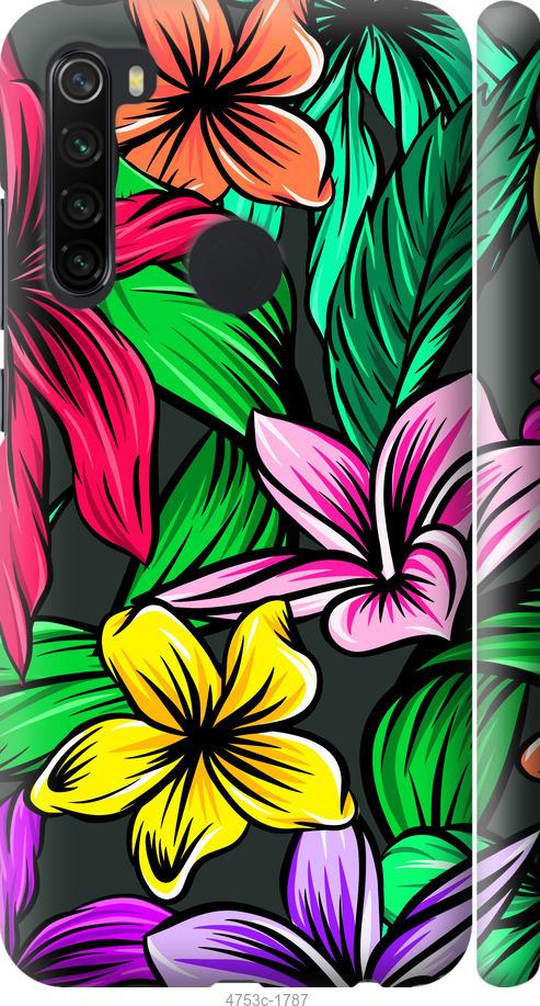 Чехол на Xiaomi Redmi Note 8 Тропические цветы 1
