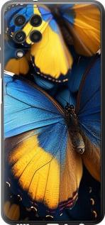 Чехол на Samsung Galaxy A22 A225F Желто-голубые бабочки