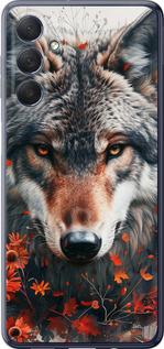 Чехол на Samsung Galaxy M54 Wolf and flowers