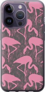 Чехол на iPhone 14 Pro Vintage-Flamingos