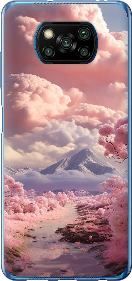 Чехол на Xiaomi Poco X3 Розовые облака
