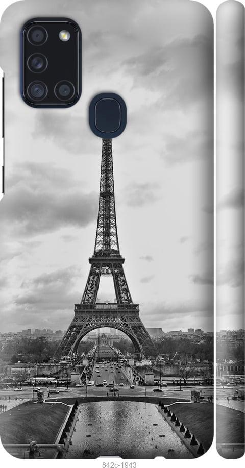 Чехол на Samsung Galaxy A21s A217F Чёрно-белая Эйфелева башня